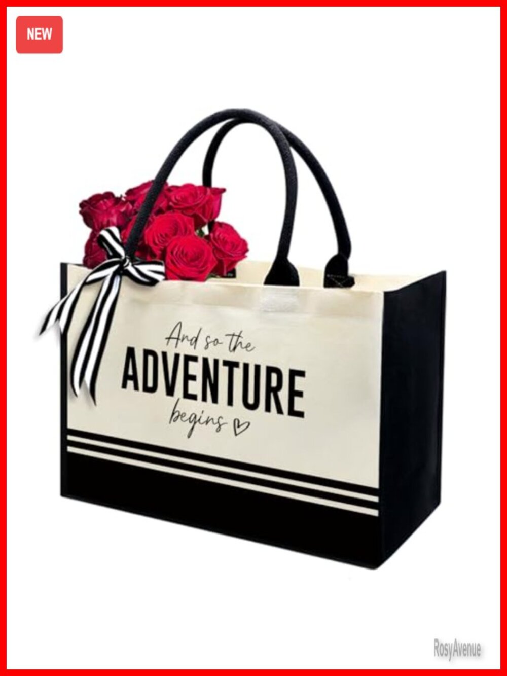 Personalized Initial Canvas Tote Bag Cotton Monogrammed Beach Bag for Women
